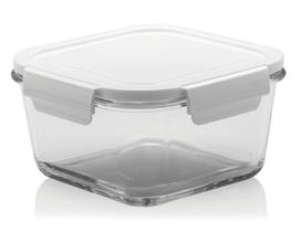 Pote de Vidro Quadrado 1,9l com Trava Termo Resistente Yoi