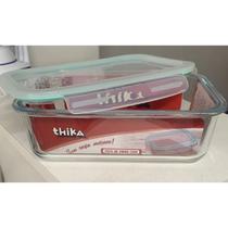 Pote De Vidro Quadrado Com Tampa Hermética 1120ml