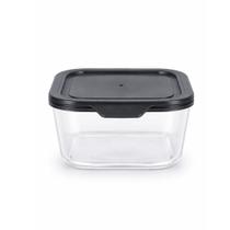 Pote de Vidro Quadrado Com Tampa Hermetrica Preto 320ml Pote de Vidro Quadrado Com Tampa Hermetrica Preto 320ml