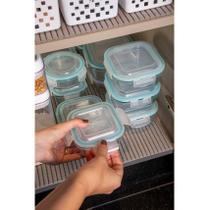 Pote De Vidro Quadrado Hermético com Trava Super Vedação 320ml Pequeno Pote De Vidro Quadrado Hermético com Trava Super Vedação 320ml Pequeno