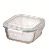 Pote de Vidro Quadrado Hermético Trava Super Vedação 320ml