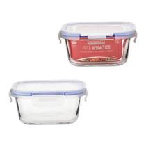 Pote De Vidro Quadrado Marmita Tampa Hermética 520ml