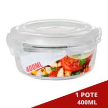 Pote de Vidro Redondo c/ Trava 400ML Freezer Airfryer Casa