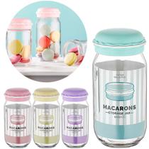 Pote de vidro redondo com tampa macaron colors 1000ml