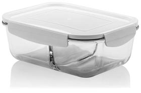 Pote de Vidro Retangular 1,38l Divisória e Trava Termo Resistente Yoi Pote de Vidro Retangular 1,38l Divisória e Trava Termo Resistente Yoi