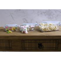 Pote De Vidro Retangular 1,5L Tampa Hermética Com Vedação Em Silicone Transparente - Bene Casa