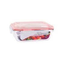 Pote de Vidro Retangular Com Tampa Hermética 640ml Belakaza
