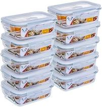 Pote de Vidro Retangular com Tampa Hermética, 640ml, Vidro Borossilicato