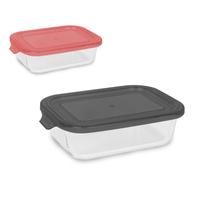 Pote de Vidro Retangular Com Tampa Hermetica 690 ML Original