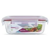 Pote De Vidro Retangular Com Tampa Hermética Papinha 370ml