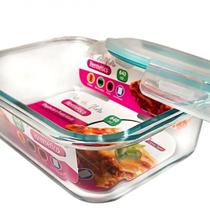 Pote De Vidro Retangular Hermetico Marmita 640 Ml - Mimo Pote De Vidro Retangular Hermetico Marmita 640 Ml - Mimo