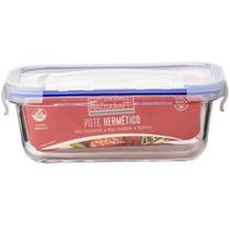 Pote De Vidro Retangular Tampa Hermética Marmita 420ML Pote De Vidro Retangular Tampa Hermética Marmita 420ML