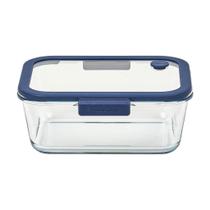 Pote De Vidro Retangular - Válvula Na Tampa - 1900Ml - Neofl