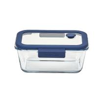 Pote De Vidro Retangular - Válvula Na Tampa - 800Ml - Neofla