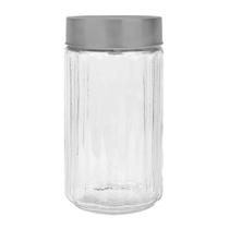 Pote de Vidro Sleek com Tampa de Aço Inox 2,1 Litros Mimo Style