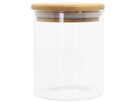 Pote de Vidro - Tampa De Bambu 550ml