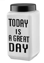 Pote de Vidro Tampa em Metal Today Is A Great Day 1L Pote de Vidro Tampa em Metal Today Is A Great Day 1L