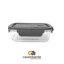 Pote De Vidro Tampa Hermética Marmita Fit Azul 380ml