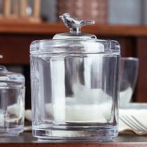 Pote de vidro transparente com tampa bird pássaro passarinho wolff cantinho do café açúcar biscoito Pote de vidro transparente com tampa bird pássaro passarinho wolff cantinho do café açúcar biscoito