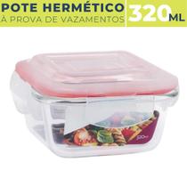 Pote De Vidro Vedação Hermética 320ml Com Tampa Plástica