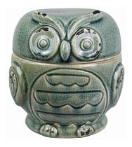 Pote Decorativo Cerâmica Coruja Retrô Verde 17 X 12 Pote Decorativo Cerâmica Coruja Retrô Verde 17 X 12