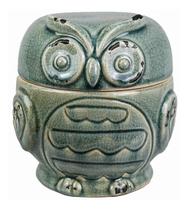Pote Decorativo Cerâmica Coruja Retrô Verde 17 X 12 Pote Decorativo Cerâmica Coruja Retrô Verde 17 X 12