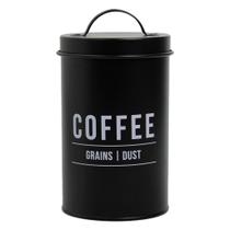 Pote Decorativo Multiuso Aço Galvanizado Com Tampa Preto Para Café