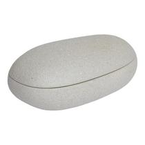 Pote Decorativo Multiuso Em Poliresina Textura Que Imita Pedra Contemporâneo Mesa Aparador Orgânico