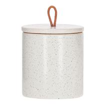 Pote Decorativo Porta Algodão Com Tampa Multiuso Em Cerâmica Grande