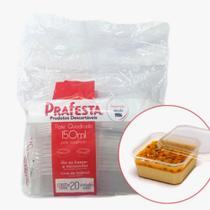 Pote Descartável 150ml Quadrado Com Tampa C/ 100 Unidades - prafesta