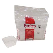 Pote Descartável 150ml Quadrado Com Tampa C/20 Unidades Transparente