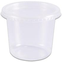 Pote Descartável 350ML Redondo com Tampa - Pacote com 24