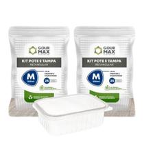 Pote Descartável 500ml 48un Empilhavel BPA Free C/ Vedação Marmita Fitness Freezer Micro-ondas Pote Descartável 500ml 48un Empilhavel BPA Free C/ Vedação Marmita Fitness Freezer Micro-ondas