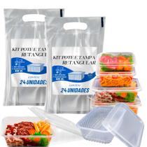 Pote Descartável 500ml Freezer Micro-ondas Marmita - 48 Un Fitness - ONYONSTORE