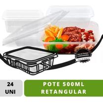Pote Descartável 500ml Freezer Microondas Marmita - 24 Un.