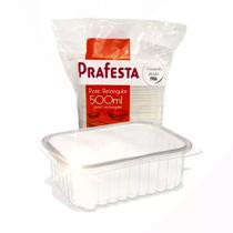 Pote Descartável com Tampa 500ml Retangular