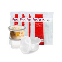Pote descartável marmita vasilha transparente Redondo Com Tampa Freezer Microondas 24uni 145ml