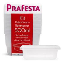 Pote descartavel plastico com tampa marmita vasilha congelamento freezer microondas 500ml 24uni Pote descartavel plastico com tampa marmita vasilha congelamento freezer microondas 500ml 24uni