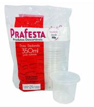 Pote Descartável Prafesta 350 ml Redondo Pacote com 24 Unidades