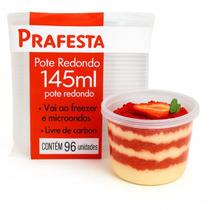 Pote descartavel redondo c tampa para alimentos freezer microondas marmita molho doce bolo de pote 145ml 96uni