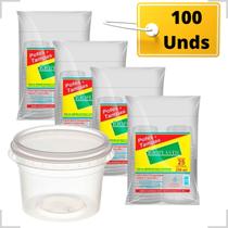 Pote Descartável Redondo C/ Tampa Transparente 250ml 100un