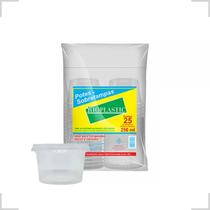 Pote Descartável Redondo C/ Tampa Transparente 250ml - 25un