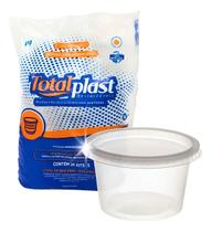 Pote Descartável Redondo c/tampa transparente marmita fit vasilha 350ml Freezer Microondas C/tp 24un