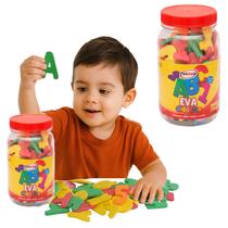 Pote Didatico Alfanumerico Letras Numeros 138Pçs Vogais Eva