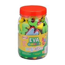 Pote Didático Magnético EVA 5x3cmx8mm ABC + Vogais 93 Peças - Evamax