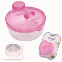 Pote Dosador Para Leite em Pó com Divisória Kuka Rosa