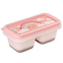 Pote Duplo Porta Papinha Rosa 140ml Plasutil