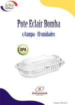 Pote Eclair Bomba de Chocolate c/10 unid. - G07 Galvanotek - doces, mousse, confeitaria (2298)