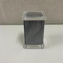 Pote Em Acrilico Charm Cinza Decor Acrilicos - Pç