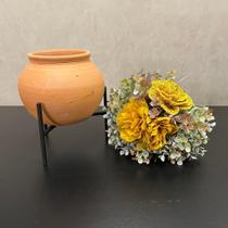 Pote Em Cerâmica Lucila Com Suporte Casa De Valentina - Pç Pote Em Cerâmica Lucila Com Suporte Casa De Valentina - Pç